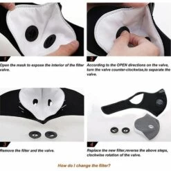 HEGUYEY Anti-poussière Anti-Pollution Sport Lavable Réutilisable Pour Le Cyclisme Et La Course à Pied Masque Anti-poussière Anti-pollution De Sport - Pour Moto, Vélo, Course à Pied, échappement De Fumée -Protection des voies respiratoires Soldes 59762061 4