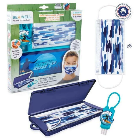 CANAL TOYS BE WELL Kit De Protection Surf - Prévention Complet : Masques Jetables Pour Enfants 10+ Ans, étui Et Porte-gel 3 CANAL TOYS BE WELL Kit De Protection Surf - Prévention Complet : Masques Jetables Pour Enfants 10+ Ans, étui Et Porte-gel