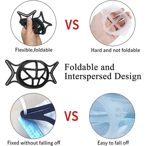 ILOVEMILAN Support En Silicone 3D Amélioré Pour Un Port Confortable Avec Une Forme De Tortue Pour Plus D'espace De Respiration (Black10PCS) 7 ILOVEMILAN Support En Silicone 3D Amélioré Pour Un Port Confortable Avec Une Forme De Tortue Pour Plus D'espace De Respiration (Black10PCS) – Image 5