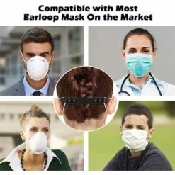 DENUOTOP Protection Des Voies Respiratoires 10PCS Masque Extender, Masque Crochet Anti-Serrage Oreille Protecteur Décompression Titulaire Crochet Oreillette Accessoire Oreille Extension Masque Boucle Earache Soulagé (Noir) -Protection des voies respiratoires Soldes 60005525 5