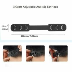 DENUOTOP Protection Des Voies Respiratoires 5PCS Masque Extender, Masque Crochet Anti-Serrage Oreille Protecteur Décompression Titulaire Crochet Oreille Extension Masque Boucle Oreille Douleur Soulagée (Noir) -Protection des voies respiratoires Soldes 60008411 3