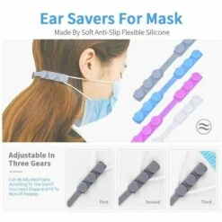 LITZEE 10 PièCes Anti-Serrage Masque Sangle Extender ，Masque Titulaire Crochet Oreille D'Extension De Masque Bande RéGable En Silicone Durable Pour PréVention Des Maux Oreilles Et Visage Masque De Protection -Protection des voies respiratoires Soldes 60061303 5
