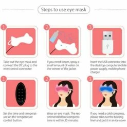 HEGUYEY Masque Chauffant Pour Les Yeux Pour Les Yeux Secs, USB Steam Hot Cold Warm Warm Eye Compress Mask Avec Contrôle De La Chaleur, Masque En Soie Pour Les Yeux Des Femmes Endormies -Protection des voies respiratoires Soldes 60159289 5