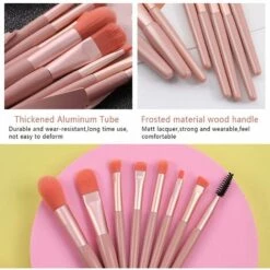 PERLE RARE Pinceau De Maquillage Professionnel, Ensemble De 8 Pinceaux De Maquillage Avec étui De Maquillage En PU, Ensemble De Pinceaux De Maquillage -Protection des voies respiratoires Soldes 60255752 3