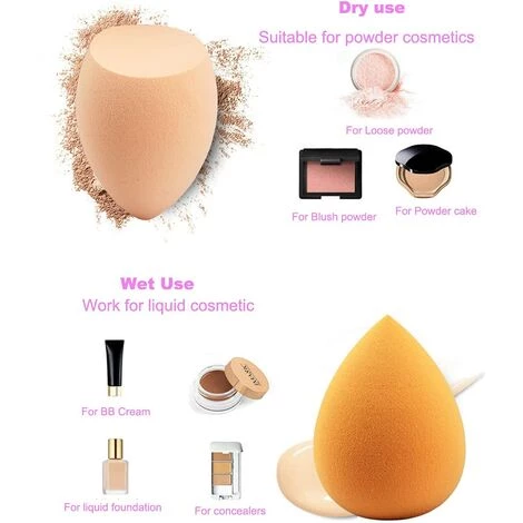 PERLE RARE Éponges De Maquillage, éponges De Fond De Teint Douces, Crèmes Et Poudres, œufs De Maquillage Secs Et Humides Sans Latex, Paquet De 4 6 PERLE RARE Éponges De Maquillage, éponges De Fond De Teint Douces, Crèmes Et Poudres, œufs De Maquillage Secs Et Humides Sans Latex, Paquet De 4 – Image 4
