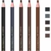PERLE RARE Crayon à Sourcils Ensemble De Crayons à Sourcils Peeling Imperméables, Noir, Gris, Marron, Marron Foncé, Marron Clair 5 Couleurs (5 Pièces)