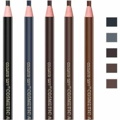 PERLE RARE Crayon à Sourcils Ensemble De Crayons à Sourcils Peeling Imperméables, Noir, Gris, Marron, Marron Foncé, Marron Clair 5 Couleurs (5 Pièces)