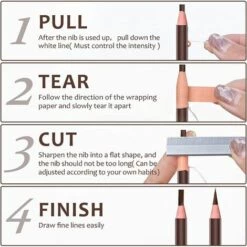 PERLE RARE Crayon à Sourcils Ensemble De Crayons à Sourcils Peeling Imperméables, Noir, Gris, Marron, Marron Foncé, Marron Clair 5 Couleurs (5 Pièces) -Protection des voies respiratoires Soldes 60256572 4