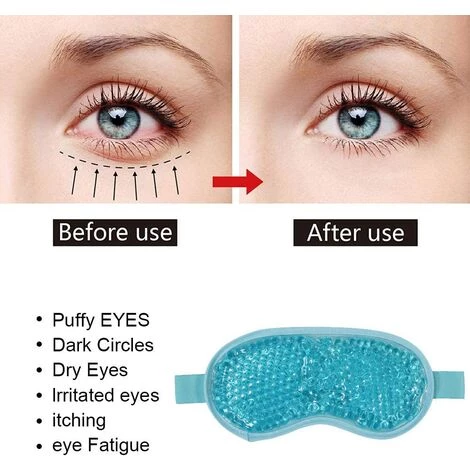 PERLE RARE Masques De Refroidissement Pour Les Yeux, Masque Yeux Froid, Masque Gel Réutilisable à Chaud Ou à Froid, Les Yeux Gonflés, Les Yeux Secs Et Les Maux De Tête - Bleu 6 PERLE RARE Masques De Refroidissement Pour Les Yeux, Masque Yeux Froid, Masque Gel Réutilisable à Chaud Ou à Froid, Les Yeux Gonflés, Les Yeux Secs Et Les Maux De Tête - Bleu – Image 4