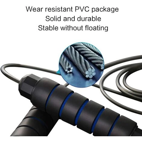 PERLE RARE Corde à Sauter Pour Adulte, Corde à Sauter Réglable, équipement De Fitness Pour La Boxe, Le Sport, L'entraînement Cardio, Noir 4 PERLE RARE Corde à Sauter Pour Adulte, Corde à Sauter Réglable, équipement De Fitness Pour La Boxe, Le Sport, L'entraînement Cardio, Noir – Image 2