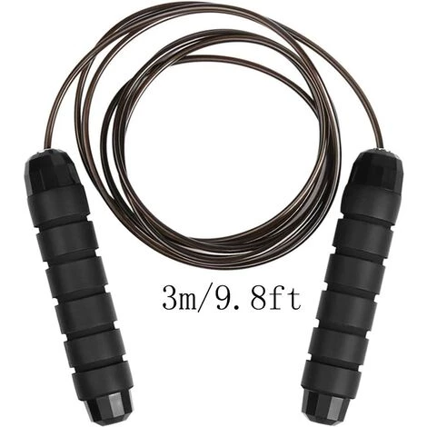 PERLE RARE Corde à Sauter Pour Adulte, Corde à Sauter Réglable, équipement De Fitness Pour La Boxe, Le Sport, L'entraînement Cardio, Noir 5 PERLE RARE Corde à Sauter Pour Adulte, Corde à Sauter Réglable, équipement De Fitness Pour La Boxe, Le Sport, L'entraînement Cardio, Noir – Image 3