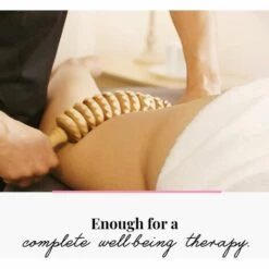 PERLE RARE Accessoires Rouleau Masseur Anti-cellulite Appareil De Massage Des Cuisses, Manche Courbé En Bois De Hêtre 12 Tours, 40 Cm -Protection des voies respiratoires Soldes 60256663 4