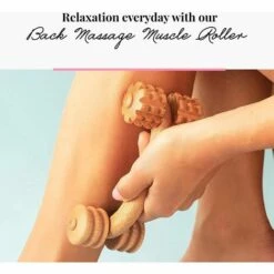 PERLE RARE Accessoires Masseur Rouleau Appareil De Massage Dos Épaule Cou Jambe Muscle Corps Bois, 16*6.5*7cm -Protection des voies respiratoires Soldes 60256875 5