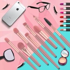 PERLE RARE Pinceaux De Maquillage, Ensemble Complet De 8 Accessoires Et Outils De Maquillage Professionnels, Fond De Teint, Fond De Teint, Fard à Paupières -Protection des voies respiratoires Soldes 60257159 4