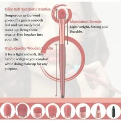 PERLE RARE Pinceaux De Maquillage, Ensemble Complet De 8 Accessoires Et Outils De Maquillage Professionnels, Fond De Teint, Fond De Teint, Fard à Paupières -Protection des voies respiratoires Soldes 60257159 5