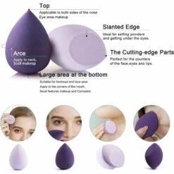 PERLE RARE Éponges De Maquillage, éponge De Mélange De Fond De Teint Impeccable, Pour Poudre, éponges De Beauté Professionnelles (4 Pièces) -Protection des voies respiratoires Soldes 60257183 3