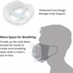 Ensoleillé Porte-masque Intérieur En Silicone 3D - Protège Les Lèvres De Maquillage, Réutilisable, Was -Protection des voies respiratoires Soldes 60302552 2