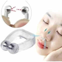 DKSFJKL Dispositifs Anti-ronflement, Dispositif Anti-ronflement Magnétique Transparent, Dispositif Anti-ronflement En Silicone Pour Une Meilleure Qualité De Sommeil, Dispositifs Anti-ronflement Confortables Et Professionnels -Protection des voies respiratoires Soldes 60365617 4