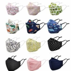 LYCXAMES Masque De Poisson Pour Enfants KF94 Lavable Anti-poussière Feuille De Saule Réglage Stéréo 3D #1