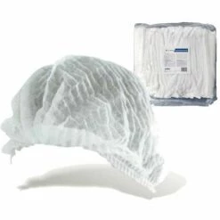 LITZEE Charlottes Jetables Pour Cheveux 100 Pièces (Blanc) - Bouffants Respirants Et Résistants Masque De Protection