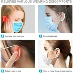 LITZEE Bouchons De Protection D'oreille En Silicone Réutilisables Protecteurs D'oreille Multicolores Cache-oreilles Antidérapants (5 Pièces) Masque De Protection -Protection des voies respiratoires Soldes 60478682 2
