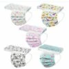 LITZEE 50 Pcs Mignonne Masque Enfants, Non-tissé Respirant à Trois Couches Super Confortable, Imprimé Bandeaux Pour Fille Et Garçon Masque De Protection -Protection des voies respiratoires Soldes 60480104 1