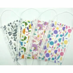 LITZEE 50 Pcs Mignonne Masque Enfants, Non-tissé Respirant à Trois Couches Super Confortable, Imprimé Bandeaux Pour Fille Et Garçon Masque De Protection -Protection des voies respiratoires Soldes 60480104 4