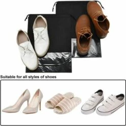 LITZEE Sac à Chaussures De Voyage 32*44cm (15 Pièces), Housse Anti-Poussière De Chaussures Pour Stockage De Chaussures, Pochette Portable De Chaussures Con Fenêtre Transparente Et Cordon De Serrage Masque De Protection -Protection des voies respiratoires Soldes 60480243 5