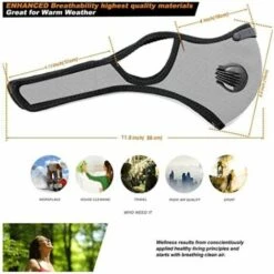 LITZEE Masque De Sport Anti-poussière Avec Filtre à Charbon Actif Pour PM2.5, Moto, Sport, Course à Pied, Escalade Masque De Protection -Protection des voies respiratoires Soldes 60480859 2