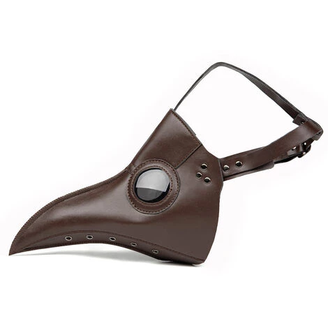 CATHERINE Ulalaza Médecin De La Peste Masque En Cuir PU Nez Long Oiseau Bec Steampunk Halloween Cosplay Accessoires De Fête Costume(brun) 3 CATHERINE Ulalaza Médecin De La Peste Masque En Cuir PU Nez Long Oiseau Bec Steampunk Halloween Cosplay Accessoires De Fête Costume(brun)