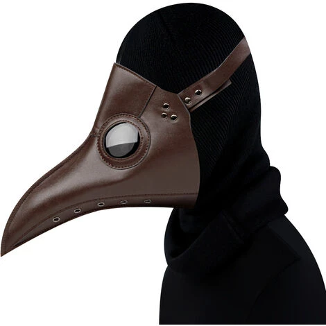CATHERINE Ulalaza Médecin De La Peste Masque En Cuir PU Nez Long Oiseau Bec Steampunk Halloween Cosplay Accessoires De Fête Costume(brun) 6 CATHERINE Ulalaza Médecin De La Peste Masque En Cuir PU Nez Long Oiseau Bec Steampunk Halloween Cosplay Accessoires De Fête Costume(brun) – Image 4