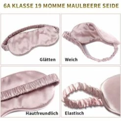 CADEAUX Masque Pour Les Yeux En Soie De Mûrier Imitation Masque Pour Les Yeux Pour La Nuit Sommeil Sommeil Super Doux Hommes Femmes (Rose) -Protection des voies respiratoires Soldes 60687937 3
