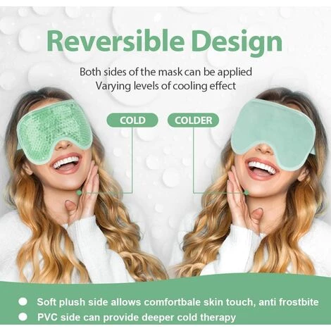 CADEAUX Cernes Foncés, Sac De Glace Oculaire Réutilisable Pour La Migraine Pour La Thérapie Par Le Froid Chaud Vert 4 CADEAUX Cernes Foncés, Sac De Glace Oculaire Réutilisable Pour La Migraine Pour La Thérapie Par Le Froid Chaud Vert – Image 2