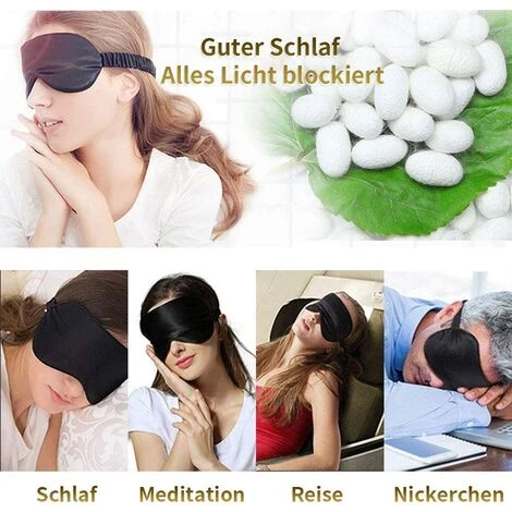 CADEAUX Masque Pour Les Yeux En Soie De Mûrier Imitation Masque Pour Les Yeux Pour La Nuit Sommeil Sommeil Super Doux Hommes Femmes (bleu Foncé) 7 CADEAUX Masque Pour Les Yeux En Soie De Mûrier Imitation Masque Pour Les Yeux Pour La Nuit Sommeil Sommeil Super Doux Hommes Femmes (bleu Foncé) – Image 5