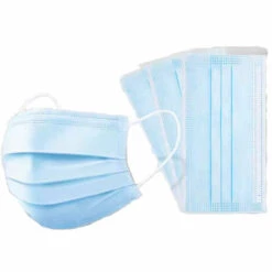 FONTAINEBLEAU Lot 100 Masque Chirurgical Bleu Jetable De 3 Strates Fabriqué En Italie, Masque De Protection Type IIR BFE≥98% Certification CE Plaque Nasale Réglable，bleu,Fonepro