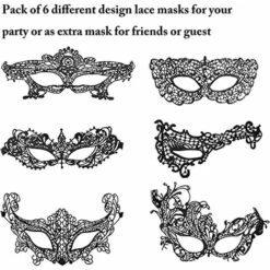 ILOVEMILAN Mesdames Dentelle Noire Masque Fête Bal Mascarade Masque Halloween Noël (lot De 6) 11 ILOVEMILAN Mesdames Dentelle Noire Masque Fête Bal Mascarade Masque Halloween Noël (lot De 6) -Protection des voies respiratoires Soldes 61071485 5