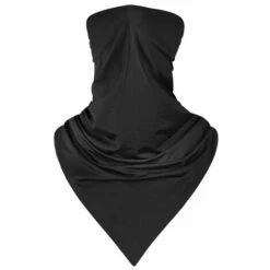SUPERSELLER Écharpe Triangulaire En Soie De Glace D'été Masque Facial Masque De Protection Solaire Cyclisme En Plein Air Foulard Anti-ultraviolets Manchon De Cou Polyvalent Et Respirant Écharpe Anti-poussière Et Anti-gouttelettes - Noir - 1 Pièce