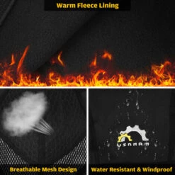 YSANAM Coupe-vent D'hiver Avec Fermeture éclair Réfléchissante Femmes Hommes Résistant à L'eau Polaire Thermique Couverture Intégrale Pour Le Ski, Le Snowboard, La Moto, L'équitation, Le Cyclisme - Le Noir - Le Noir -Protection des voies respiratoires Soldes 61129144 3