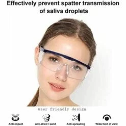 JOORRT Lunettes De Sécurité, UV Coupe-Vent Poussière Anti-buée Protection Contre Les éclaboussures Lunettes Transparentes Travail Protection Des Yeux Articles -Protection des voies respiratoires Soldes 61130144 4
