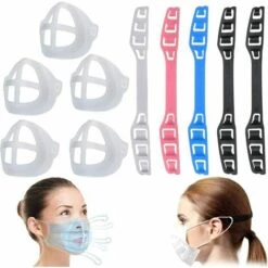 EINEMGELD 5 Supports De Masque Protection Pour Rouge à Lèvres, Avec 5 Crochets Pour Boucle D'extension Masque.Support Interne Pour Le Nez Et La Respiration En Douceur, Protection Pour Rouge à Lèvres
