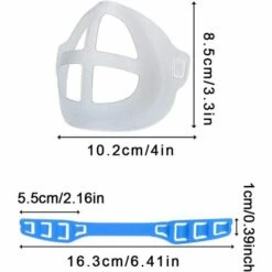 EINEMGELD 5 Supports De Masque Protection Pour Rouge à Lèvres, Avec 5 Crochets Pour Boucle D'extension Masque.Support Interne Pour Le Nez Et La Respiration En Douceur, Protection Pour Rouge à Lèvres -Protection des voies respiratoires Soldes 61194445 3