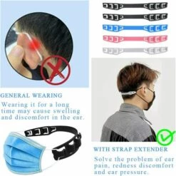 EINEMGELD 5 Supports De Masque Protection Pour Rouge à Lèvres, Avec 5 Crochets Pour Boucle D'extension Masque.Support Interne Pour Le Nez Et La Respiration En Douceur, Protection Pour Rouge à Lèvres -Protection des voies respiratoires Soldes 61194445 4