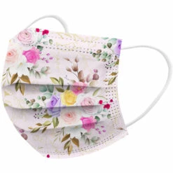 MEZHENG 50 Pièces Adultes Visage Tissu Impression De Mode Multicolore 3 Couches Anti-poussière Visière Bouche Visage Jetable Confort Pour Hommes Et Femmes