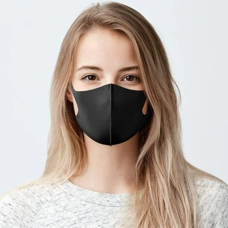 MEZHENG Masque Facial En Tissu Respirant, Avec Boucles D'oreilles, Réutilisable, Doux, Lavable, Durable Pour Un Usage Quotidien Public, Noir, Noir 4 MEZHENG Masque Facial En Tissu Respirant, Avec Boucles D'oreilles, Réutilisable, Doux, Lavable, Durable Pour Un Usage Quotidien Public, Noir, Noir – Image 2