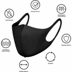 MEZHENG Masque Facial En Tissu Respirant, Avec Boucles D'oreilles, Réutilisable, Doux, Lavable, Durable Pour Un Usage Quotidien Public, Noir, Noir 10 MEZHENG Masque Facial En Tissu Respirant, Avec Boucles D'oreilles, Réutilisable, Doux, Lavable, Durable Pour Un Usage Quotidien Public, Noir, Noir -Protection des voies respiratoires Soldes 62342771 4