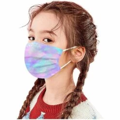 MEZHENG Générique 100Pcs Masque Tissu Enfants Jetable 3 Couches Filtre Face Scarf Avec Des Boucles D'oreille Respirabilité Face Tissu Cute Cartoon Imprimé Visage_Masque -Protection des voies respiratoires Soldes 62342776 3