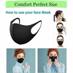 MEZHENG Masque Facial Anti-poussière, 3D Stéréo Couvre-bouche Avec Couvre-oreilles élastiques, Coupe-vent Et Anti-poussière, Unisexe, Ajustable, Lavable, Confortable, Respirant Et Réutilisable Pour, 20 Pièces -Protection des voies respiratoires Soldes 62342779 4