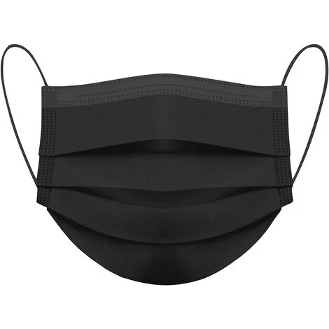 MEZHENG Masque Enfants Jetable, Protection Faciale Jetable Noire, 3 Couches D'Air Filtré éPaissi, Une Fois, Une Utilisation, Tissu Non Tissé + Tissu Soufflé Par Fusion 4 MEZHENG Masque Enfants Jetable, Protection Faciale Jetable Noire, 3 Couches D'Air Filtré éPaissi, Une Fois, Une Utilisation, Tissu Non Tissé + Tissu Soufflé Par Fusion – Image 2