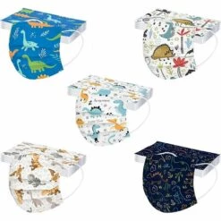 MEZHENG 100Pièces Enfant Facial_Masque Tissu Non-tissé 3 Plis Protection Faciale Jetable Antipoussière Doux Respirant Haute Qualité Plein Air Mignonne Impression Bandeaux, Tissu Enfant Jetable -Protection des voies respiratoires Soldes 62342819 3