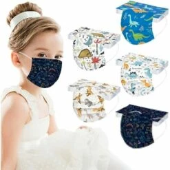 MEZHENG 100Pièces Enfant Facial_Masque Tissu Non-tissé 3 Plis Protection Faciale Jetable Antipoussière Doux Respirant Haute Qualité Plein Air Mignonne Impression Bandeaux, Tissu Enfant Jetable -Protection des voies respiratoires Soldes 62342819 4